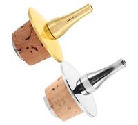 2pcs Liquor Pourer Top with Cork Base Seamless Channel | Aroma Preservation and Measured Dashes, Fits Glass Liquor Bottles, for Bartending Training and Tasting Rooms