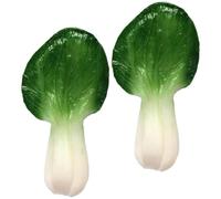 2pcs Little Cabbage Decoration Pvc Green Vegetable Model for Display