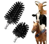 2PCS Livestock Scratching Brush for Grooming Horses, Goats, Pigs, and Cattle - Relieves Itching, Removes Dead Skin/Shedding Hair - Portable Drill Attachment for Daily Care 4.5 * 1 in *3 * 1 in
