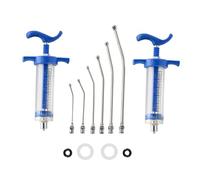 2Pcs Livestock Small Animal Pet Bird Syringe Gun Drench, 6Pcs Curved Gavage Feeding Tubes, Metal Head Prevents Bite Damage (30ML)