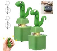 2Pcs Lizard Keychain Sound, Lizard Button Keyring, Keyboard Fidget Toy with Quacking Sound & Colorful Light, Clicky Fidgets Toys, Stress Relief Sensory Toys Gifts for Adults Kids Autism