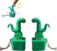 2Pcs Lizard Keychain Sound, Rechargeable Lizards Anxiety Relief Keychain Button, Keyboard Fidget with Quacking Sound & Colorful Light for Office Travel Use (A)