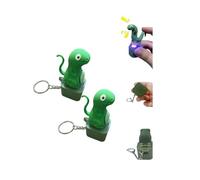 2PCS Lizard Keychain with Sound & Light - 2026 New Adults Keyboard Clicker Fidget Accessory, Quacking Clicky Decompression Keyring for Stress Relief (Dark Green)