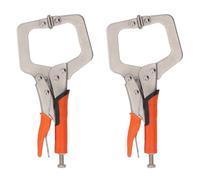 2Pcs Locking C Clamp Pliers Set Heavy Duty Woodworking Face Clamp with Rotating Pads for Welding Pocket Hole Joinery 9 Inch (9 Feet)