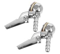 2pcs Locking Tire Air Chuck Kit for Car Tyre Inflator | Aluminium alloy construction, silver finish, lightweight portable design, deformation and breakage resistance