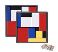 2PCS Logic Puzzle Brain Teaser Game, Logic Brain Teaser Puzzles For Kids With 88 Challenges And 4 Difficulty Levels Challenging Educational Logics Toy For Kids Adults Home School Offices