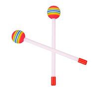 2PCS Lollipop Round Felt Drum Stick, 8.3 Inch Rainbow Lollipop Timpani Mallets, Soft Foam Head Head Percussion Sticks for Drums Musical Instrument Accessories