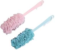 2pcs Long Handle Loofah for Shower Exfoliating Dead Skin, Soft Bath Sponge with Rope Loop for Women and Men Daily Use.
