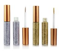 2PCS Long-lasting Glitter Pop Liquid Eyeliner, Silver, Gold, Eyes With Makeup Glitter Eyeshadow Liquid Gold Glitter Eyeliner for a Stunning Look