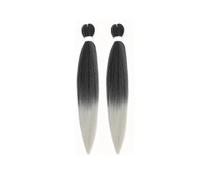 2Pcs Long Pre Stretched Braiding Hair Extension,30" Twist Jumbo Braids Yaki Straight Synthetic Hairs(1B-Silver,8Pcs/Lot)