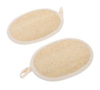 2pcs Loofah Back Scrubber Bath Towel with Cotton Beige Reusable | Removes Dead Cells, Skin Friendly Feel, Strong Cleaning Action, Shower Use, Bath Supply