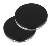 2pcs Loose Powder Case 5G Plastic Foundation Box with Puff | Matte Black round Shell, Built-in Mirror and Sifter, Spill Prevention for Gym Bag Carry Back to School Decorations