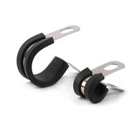 2pcs/lot 304 Stainless Steel Rubber Lined P Clips Cable Mounting Hose Pipe Clamp(22mm)