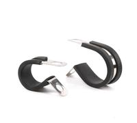 2pcs/lot 304 Stainless Steel Rubber Lined P Clips Cable Mounting Hose Pipe Clamp(22mm)
