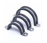 2pcs/lot 304 Stainless Steel Rubber Lined U Clips Cable Mounting Hose Pipe Clamp(22mm)