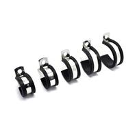 2Pcs/Lot 6MM-55MM 304 Stainless Steel Rubber Lined P Clips Cable Mounting Hose Pipe Clamp(22MM 2PCS)