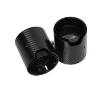 2pcs/lot Car Exhaust Tip Compatible For BMW 2 Series F22 F23 M235i M240i Carbon Fiber Muffler Tip ID60mm Tips(Black)