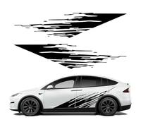 2pcs/lot Car Side Skirt Stickers Long Stripe Auto Tuning Universal Shelter Scratches Vinyl Film Wrap Stickers, for Model X S Y 3