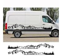2Pcs/Lot Car Stickers Motorhome Camper Van DIY Stripes Mountain Graphics Decals, For VW Crafter Tuning Accessories Car Door Side Sticker Accessories