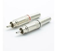 2pcs/lot Gold plated wiring male weld connector for AV video connector red black