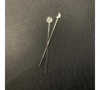 2pcs/lot Moon Phase Hair Stick Full/Lunar Moon Hairpin Jewelry Scarf Gothic Pagan Accessories Gift (Color : Silver