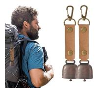 2PCS Loud Bear Bells For Hiking, 14 * 3.5 * 2.5cm Bear Repelling Bell Features A Leather Buckle Strap, Iron PU, For Survival, Hiking, Cycling, Fishing, And Mountaineering