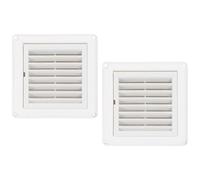 2pcs Louvered Air Vent Cover Plastic White for Exterior Wall Use | Prevents Rain Intrusion, Quiet Operation, Easy Installation, for Dryers, Fans and Vents in Laundry or Kitchen
