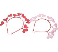2Pcs Love Heart Headbands Heart Hair Hoops 7.86X7.07X0.12, Sparkling Crystals Decoration, Sturdy Alloy Frame, Skin-Friendly Smooth Edges, Lightweight Secure Fit, Wedding Ceremony