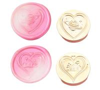2Pcs Love Heart Seal Stamp Wedding Themed Stamp Head for Invitations Valentines Card Package Embellishment Card Embellishments