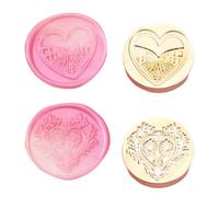 2Pcs Love Heart Seal Stamp Wedding Themed Stamp Head for Invitations Valentines Card Package Embellishment Card Embellishments