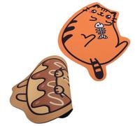 2pcs Lovely Cartoon Animal Mouse Pad for Home and Gaming Use | Rubber Base, Stitched Edges, Lightweight Portable Writing Surface, Chic Charming Style for Brown Bear and Cat
