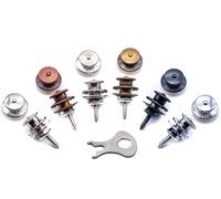 2pcs Loxx guitar strap lock fastener quick release button genuine German made brand black brass stainless nickel copper vintage (Vintage copper)