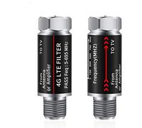 2Pcs LTE Filter Improves Antenna Amplifier Signals - LTE Filter for TV Antenna Signal Purifier,4G Filter Reduce Interference from Cell Phones Towers（ Frequency Range 5-699Mhz ）