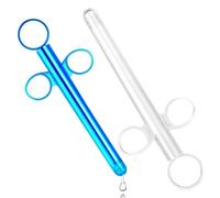 2Pcs Lube Applicator - Lube Applicator Launcher,Lube Applicator with Smooth Rounded Cap,Reusable Anal Vaginal Lube Tube (Blue&White)