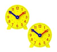 2pcs Luckious 24 Hour Student Clock, Learning Clock for Kids, Learn To Tell The Time Clock, Easy To Use Yellow Kids Learn To Tell The Time As Well As Durable And Portable