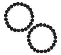 2pcs Lucky Glame Anti-Alcohol Bracelets, Beaded Magnetic Miracle Sobriety Anxiety Bracelet for Men Women Reducing Stop Quit Drinking Liquor Alcohol Cravings Blocker Promoting Emotional Comfort