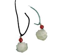 2pcs Lucky Lotus Bodhi Pendant Hand-woven Rope Necklace Chinese Style Couple Chain Jewelry Female