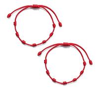 2Pcs Lucky Red String Bracelets 7 Knots Protection Rope Amulet New Year Women Girls Jewelry Gift 2pcs One Size