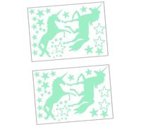 2pcs Luminous Unicorn Wall Sticker Decal for Bedroom Home Decor