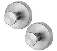 2pcs Luxe Hold No-Drill Hooks Stainless Steel Suction Hooks Vacuum Suction Cup Hooks Suction Cup Hooks Waterproof Suction Hooks Command Hook for Shower, Bathroom, Hanging Towels, Robe(Silver)