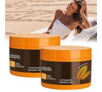 2PCS Luxury Intensive Tanning Gel, 150g Long Lasting Sunbed Cream, Natural Tanning Accelerator Cream, for Sunbeds and Outdoor Sunbathing, Sunscreen without SPF, Suitable for All Skin Types