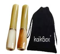 2Pcs Luxury Natural Buffalo Horn Portable Reusable Cigarette Holder with Pipe Filter,Windproof Tobacco Pipe Smoking Holder and Smoking Accessories…