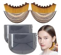 2Pcs Lymphatic Contour Face Brush - Dry Brushing Face Brush, Lymphatic Drainage Massager for Face, Chin & Jawline Sculpting, Portable Facial Tool, Fit The Skin, Reduces Bloating & Defines Jawline, wit