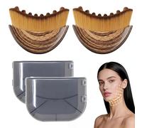 2Pcs Lymphatic Contour Face Brush,Lymphatic Drainage Brush with Super Soft Bristles,Lymphatic Face Brush to Reduce Puffiness & Define Jawline,Face Sculpting Brush with Hypoallergenic Ergonomic (Beige)