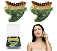 2PCS Lymphatic Drainage Brush for Face,2-in-1Resin Contour Massager,Depuffer for Morning Puffiness & Facial Sculpting