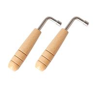 2pcs Lyre Harp Adjustment Wrench Wooden Handle Silver