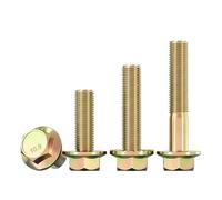 2PCS M10*1.25 M12* Fine thread flange hex bolt steel with zinc head screw(X45MM_FINE M12X1.25 2PCS)