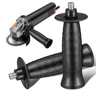 2pcs M10 Angle Grinder Auxiliary Machine Grip Side Handle Replacement | Black Metal and Plastic Build, Non Slip Ergonomic Contours, Secure Connection, Quick Replacement for Home Use