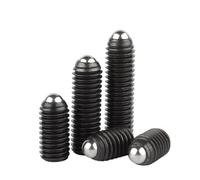 2pcs M10 Grade 12.9 304 Stainless Steel Hex Socket Spring Ball Plunger Grub Point Set Screw Bolt(Black,30MM-M10)