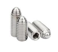 2pcs M10 Grade 12.9 304 Stainless Steel Hex Socket Spring Ball Plunger Grub Point Set Screw Bolt(Silver,40MM-M10)